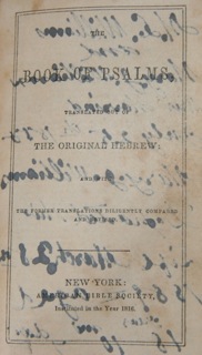 Picture of the title page for the Psalms